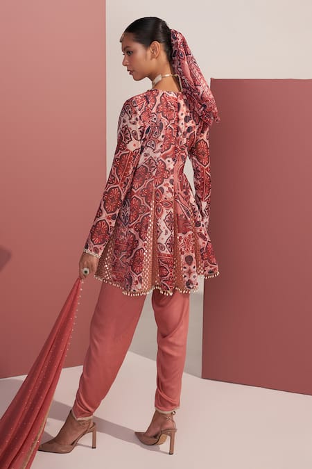 Mustard Moon By Neyha And Vrinda Azalea Rose Georgette Dhoti Set 