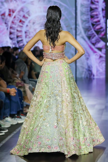 Megha Bansal Satrangi Embroidered Lehenga With Corset 
