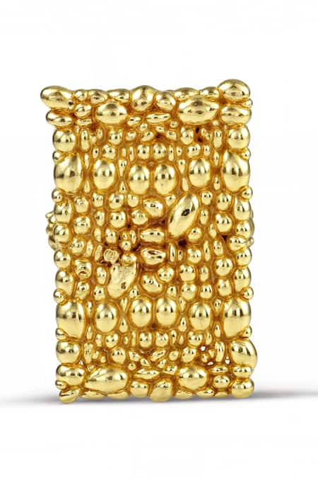 Shop Arvino Gold Plated Beads Tranquil Stream Ring at Aza Fashions Shop_Arvino_Gold Plated Beads Tranquil Stream Ring _at_Aza_Fashions