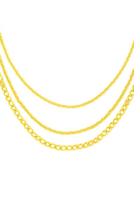 Arvino Gold Plated Tapestry Links Necklace Online at Aza Fashions Arvino_Gold Plated Tapestry Links Necklace _Online_at_Aza_Fashions
