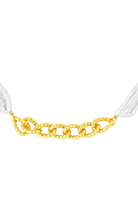 Arvino Concord Pearl Gold Plated Anklet 
