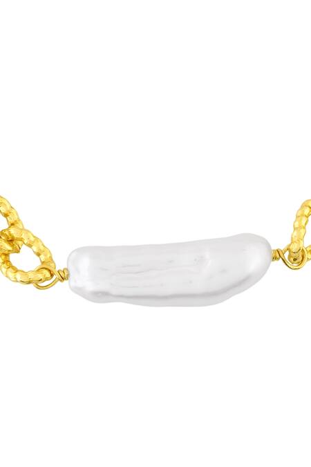 Arvino_Gold Plated Pearls Concord Bracelet _Online_at_Aza_Fashions
