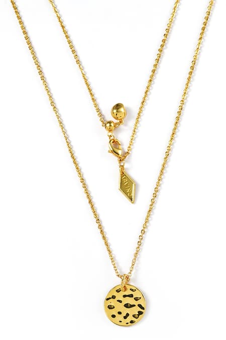 Shop Arvino Gold Plated Memoir Engravable Pendant Necklace at Aza Fashions Shop_Arvino_Gold Plated Memoir Engravable Pendant Necklace _at_Aza_Fashions