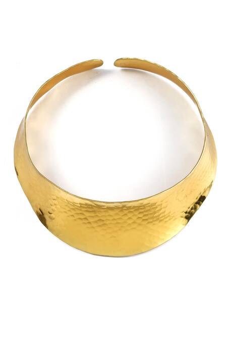Arvino_Gold Plated Dune Collar Necklace _Online_at_Aza_Fashions
