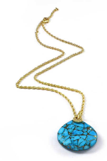 Arvino Turquoise Medallion Pendant Necklace 