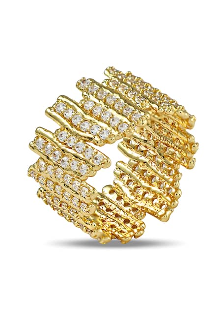 Arvino Gold Plated Net Ring 