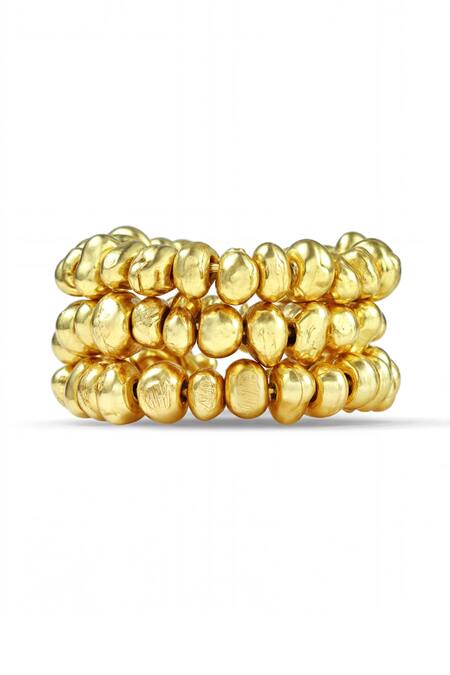 Arvino_Gold Plated Kodi Ripple Band Ring _Online_at_Aza_Fashions