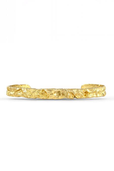 Arvino_Gold Plated Weathered Sand Bangle _Online_at_Aza_Fashions