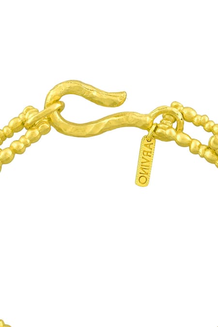 Arvino_Gold Plated Beads Riverbend Link Bracelet _Online_at_Aza_Fashions