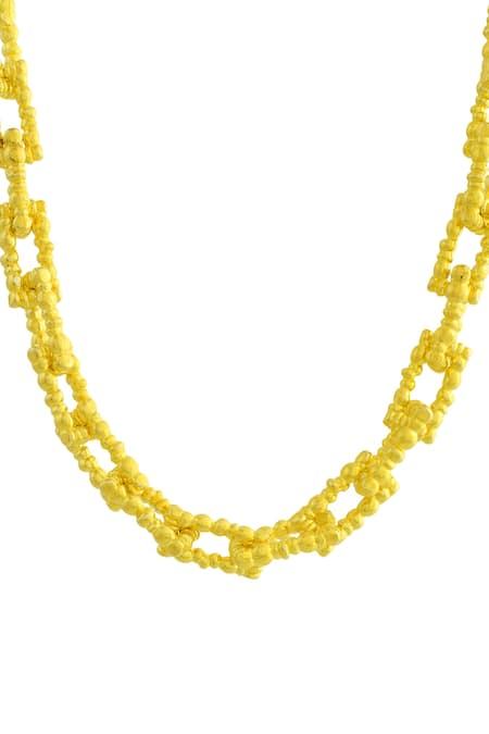 Arvino_Gold Plated Riverbend Link Necklace _Online_at_Aza_Fashions