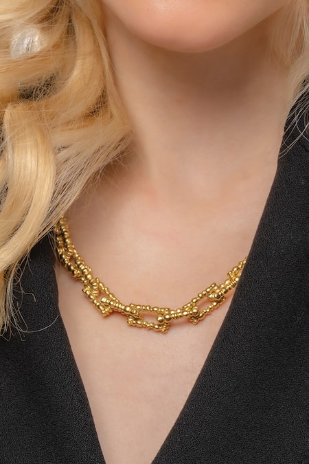 Shop_Arvino_Gold Plated Riverbend Link Necklace 
