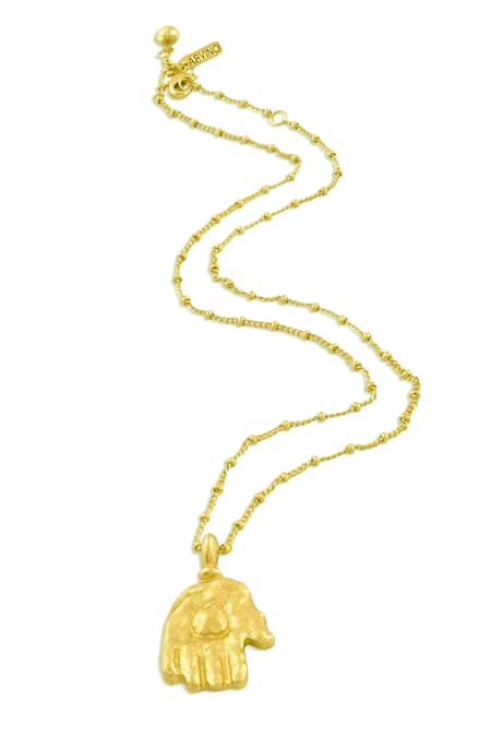 Arvino_Gold Plated Sacred Devotion Pendant Necklace _Online_at_Aza_Fashions
