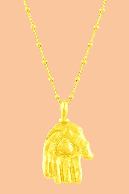 Shop_Arvino_Gold Plated Sacred Devotion Pendant Necklace _Online_at_Aza_Fashions