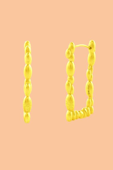 Buy_Arvino_Gold Plated Sunlit Ripple Huggies Large 