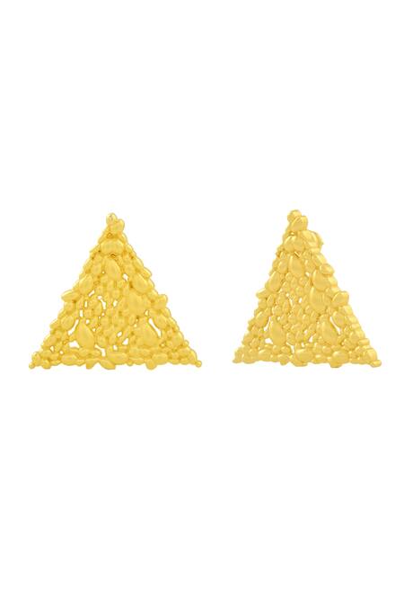 Buy_Arvino_Gold Plated Eternal Delta Earrings _Online_at_Aza_Fashions