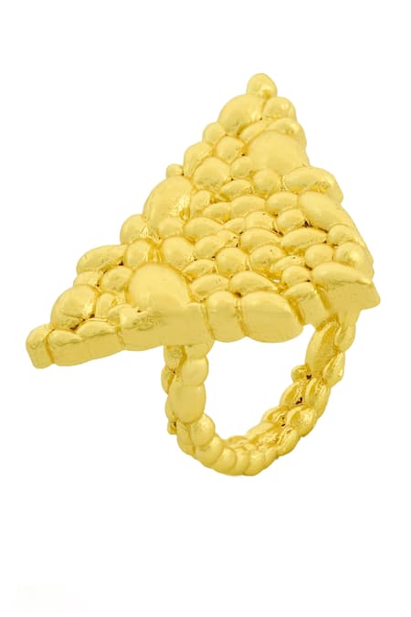 Arvino_Gold Plated Eternal Delta Ring _at_Aza_Fashions