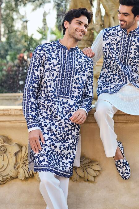 Buy Seema Gujral Ivory Silk Embroidery Kurta Set Online at Aza Fashions Buy_Seema Gujral_Ivory Silk Embroidery Kurta Set _Online_at_Aza_Fashions