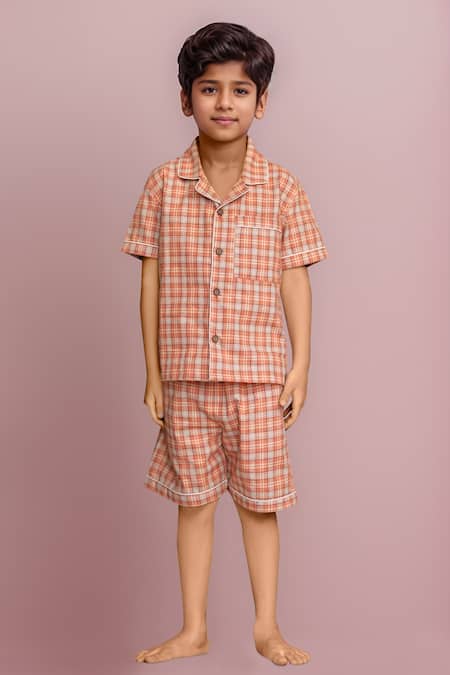 Arihant Rai Sinha Checked Cotton Shirt & Shorts Set 