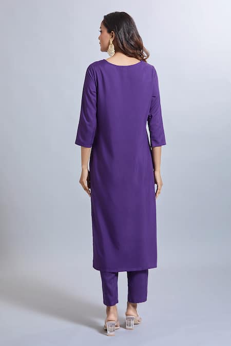 Samyukta Singhania Embroidered Purple Kurta Set 