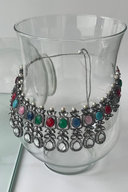 Studio6 Jewels Black Rhodium Multi Stone Jewellery Set 