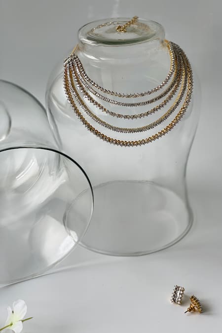 Studio6 Jewels Layered Zircon Studded Jewellery Set 