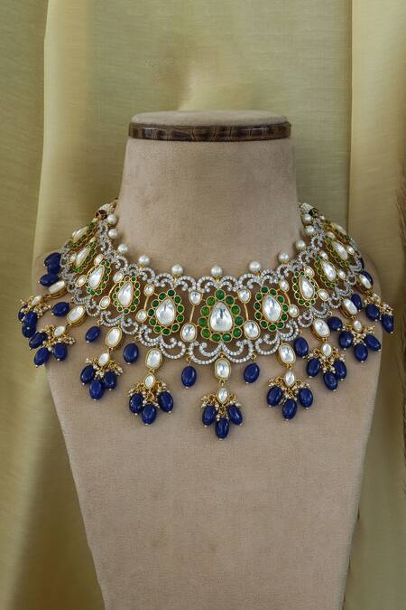 Buy Studio6 Jewels Multi Color Stones, Beads Bougainvillea Kundan Necklace Set Online at Aza Fashions Buy_Studio6 Jewels_Multi Color Stones, Beads Bougainvillea Kundan Necklace Set _Online_at_Aza_Fashions