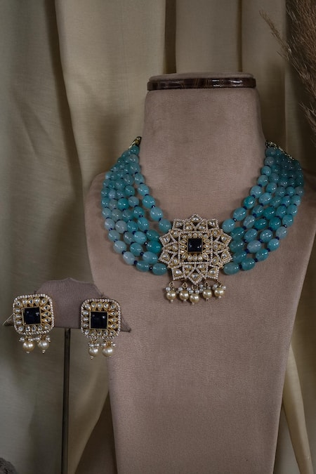 Studio6 Jewels Turquoise Tumblers Necklace & Earrings Set 