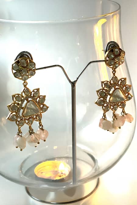 Studio6 Jewels Pastel Pink Kundan Necklace & Earrings Set 