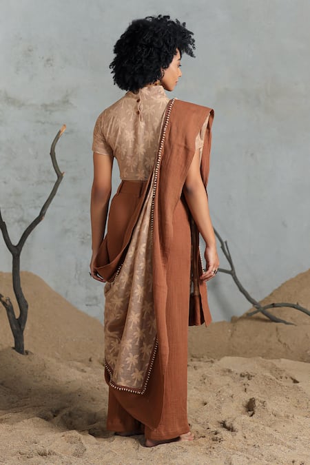 Coeur Brown Fusion Style Kurta Set 