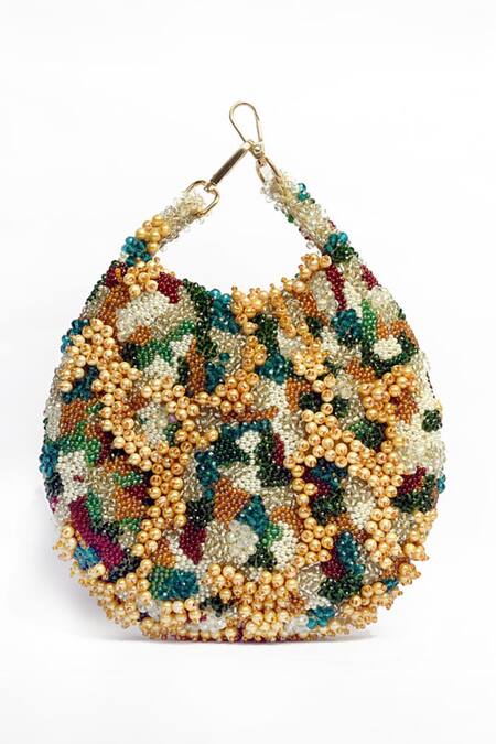 ClutcH'D_Multi Color Beads Multicoloured Handbag _Online_at_Aza_Fashions