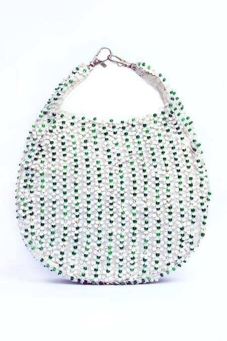 Buy_ClutcH'D_Ivory Sequins, Beads Handbag 