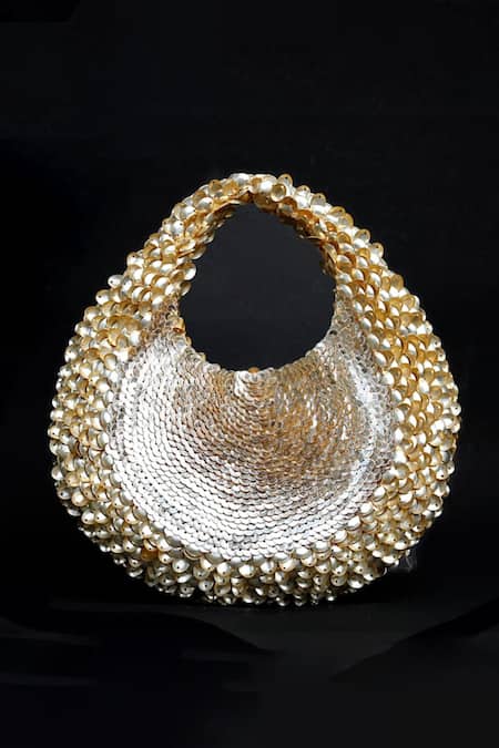 ClutcH'D Gold Japanese Sequin Handbag 