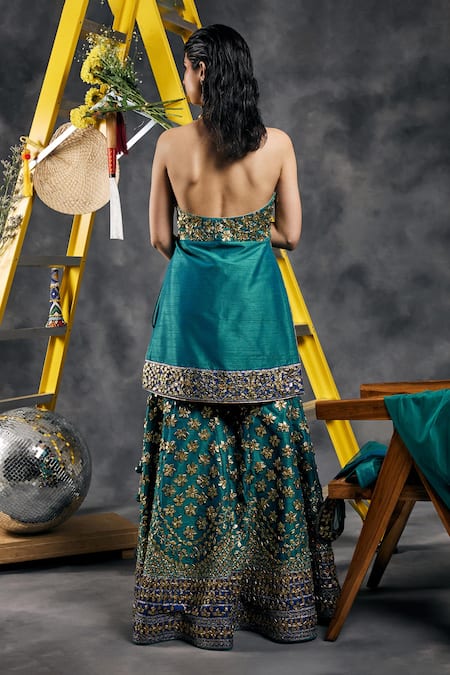 Vandana Sethi Rama Green Gota Patti Kurta Set 