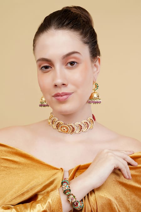 Dugran By Dugristyle Khoon-e-Gul Gold-Plated Bracelet 