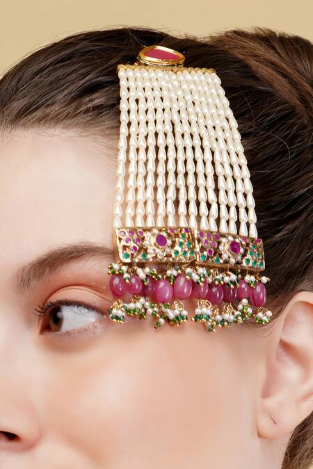 Shop_Dugran By Dugristyle_Multi Color Gulrang Gold-plated Passa _Online_at_Aza_Fashions