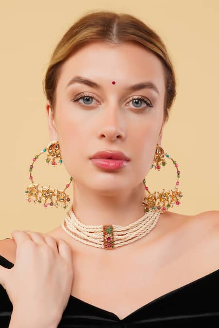 Dugran By Dugristyle Gul-e-Laal Gold-Plated Choker Necklace 