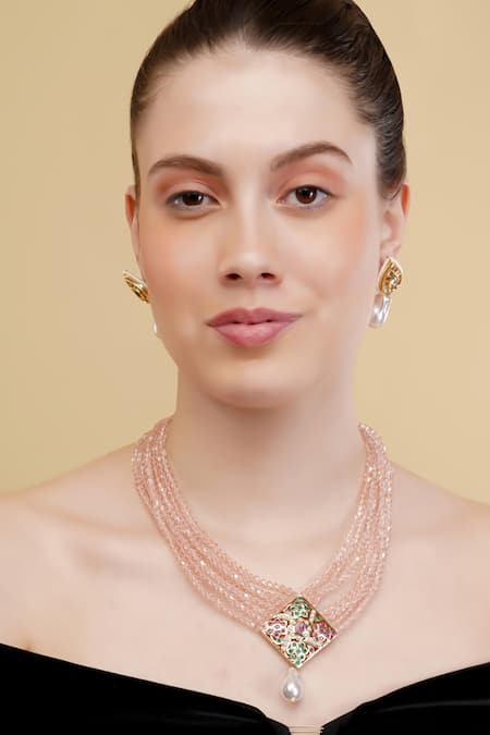 Dugran By Dugristyle Gold-Plated Multi Strand Pendant Necklace 