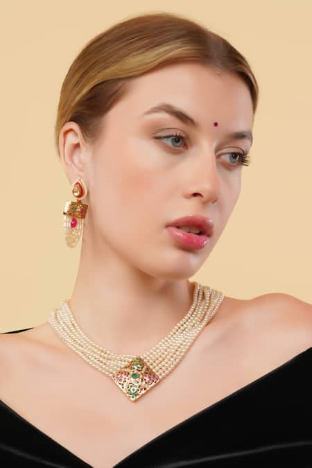 Dugran By Dugristyle Gold-Plated Multi Strand Necklace 