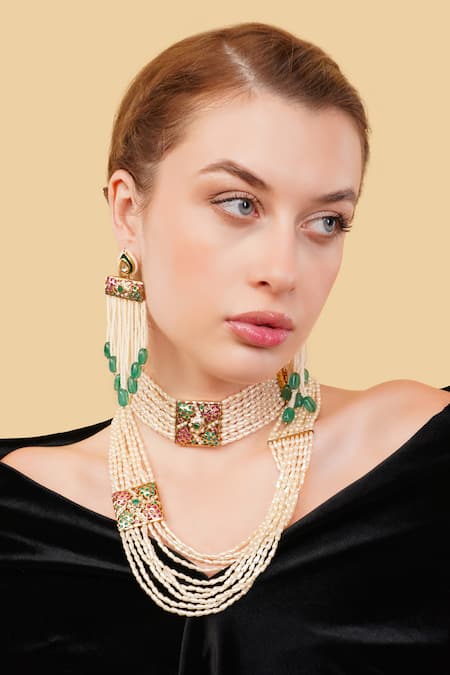 Dugran By Dugristyle Gold-Plated Shamroz Haar Necklace 