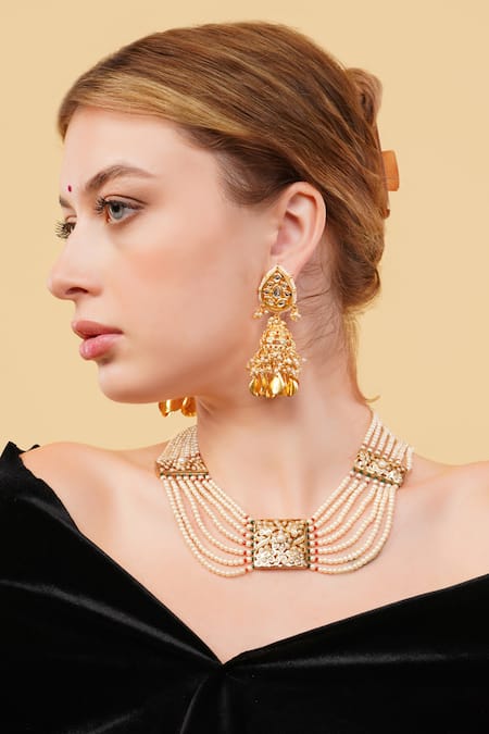 Dugran By Dugristyle_Multi Color Sabzratna Gold-plated Necklace _Online_at_Aza_Fashions