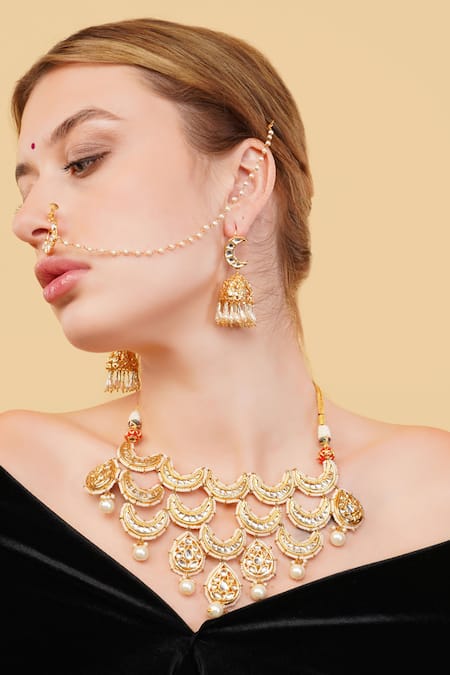 Dugran By Dugristyle_Gold Plated Designer Necklace _Online_at_Aza_Fashions