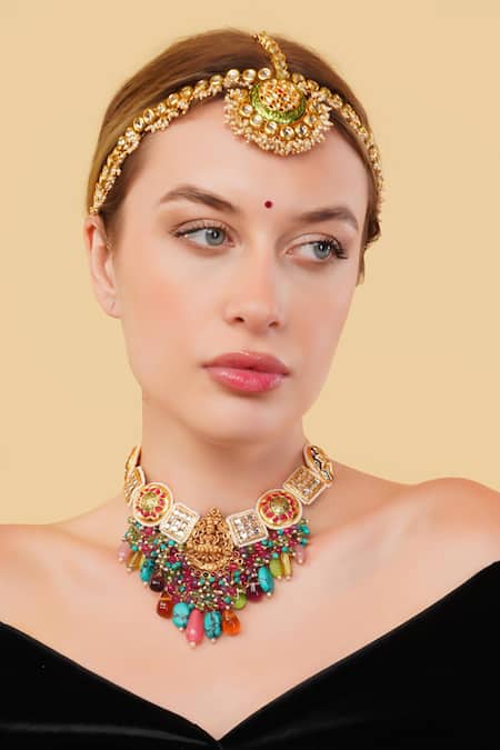 Dugran By Dugristyle Husn-e-Surkh Gold-Plated Choker Necklace 