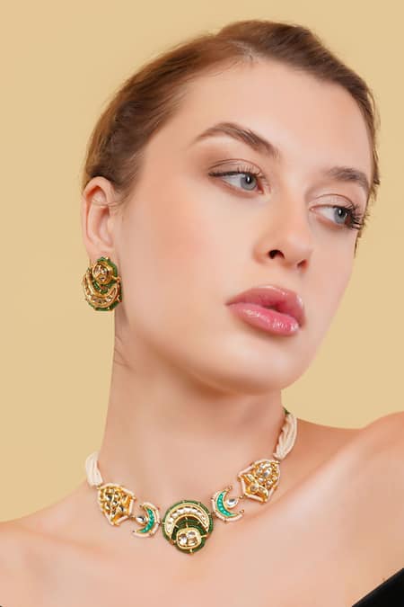 Dugran By Dugristyle Sumbul Chokar Necklace Set 