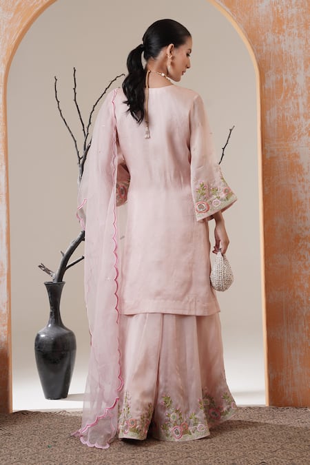 Buy Surabhi Arya Pink Organza Embroidery Round Neck Baby Kurta Set Online at Aza Fashions Buy_Surabhi Arya_Pink Organza Embroidery Round Neck Baby Kurta Set _Online_at_Aza_Fashions
