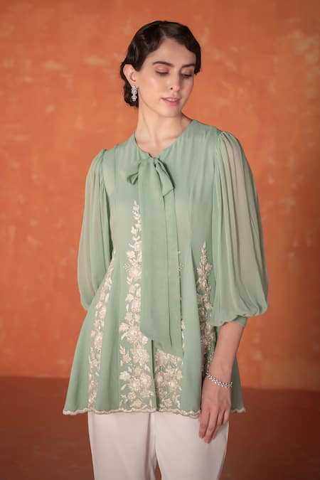 Summer by Priyanka Gupta Teal Godet Tunic 