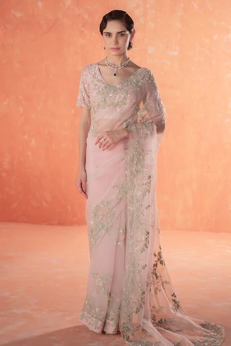 Summer by Priyanka Gupta Wild Rose Dori Saree With Blouse 