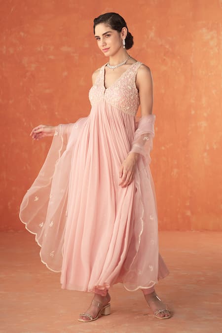 Summer by Priyanka Gupta Adena Pink Anarkali Set 