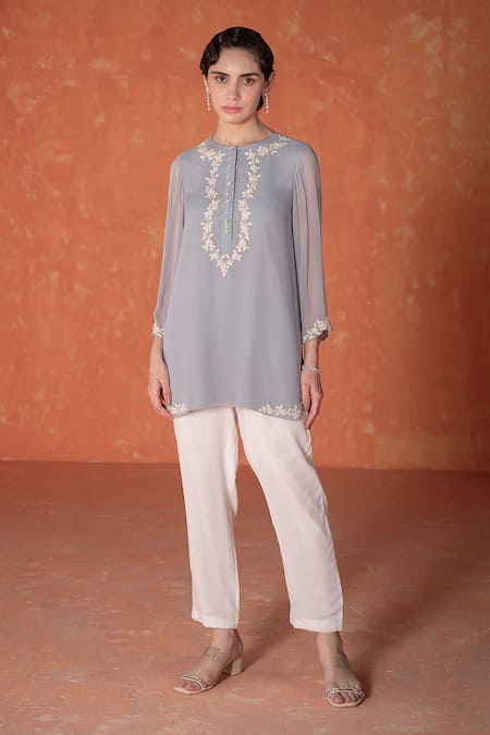 Summer by Priyanka Gupta Stone Blue Adena Tunic 