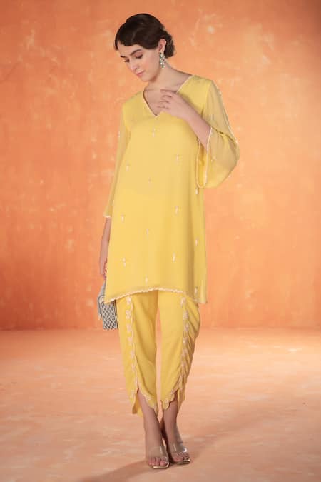 Summer by Priyanka Gupta Yellow Bow Co-ord Set 