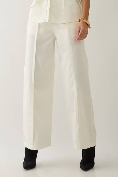 Son Of A Noble Snob Off White Cotton Satin Collared Drip Puff Sleeve Shirt Online at Aza Fashions Son Of A Noble Snob_Off White Cotton Satin Collared Drip Puff Sleeve Shirt _Online_at_Aza_Fashions